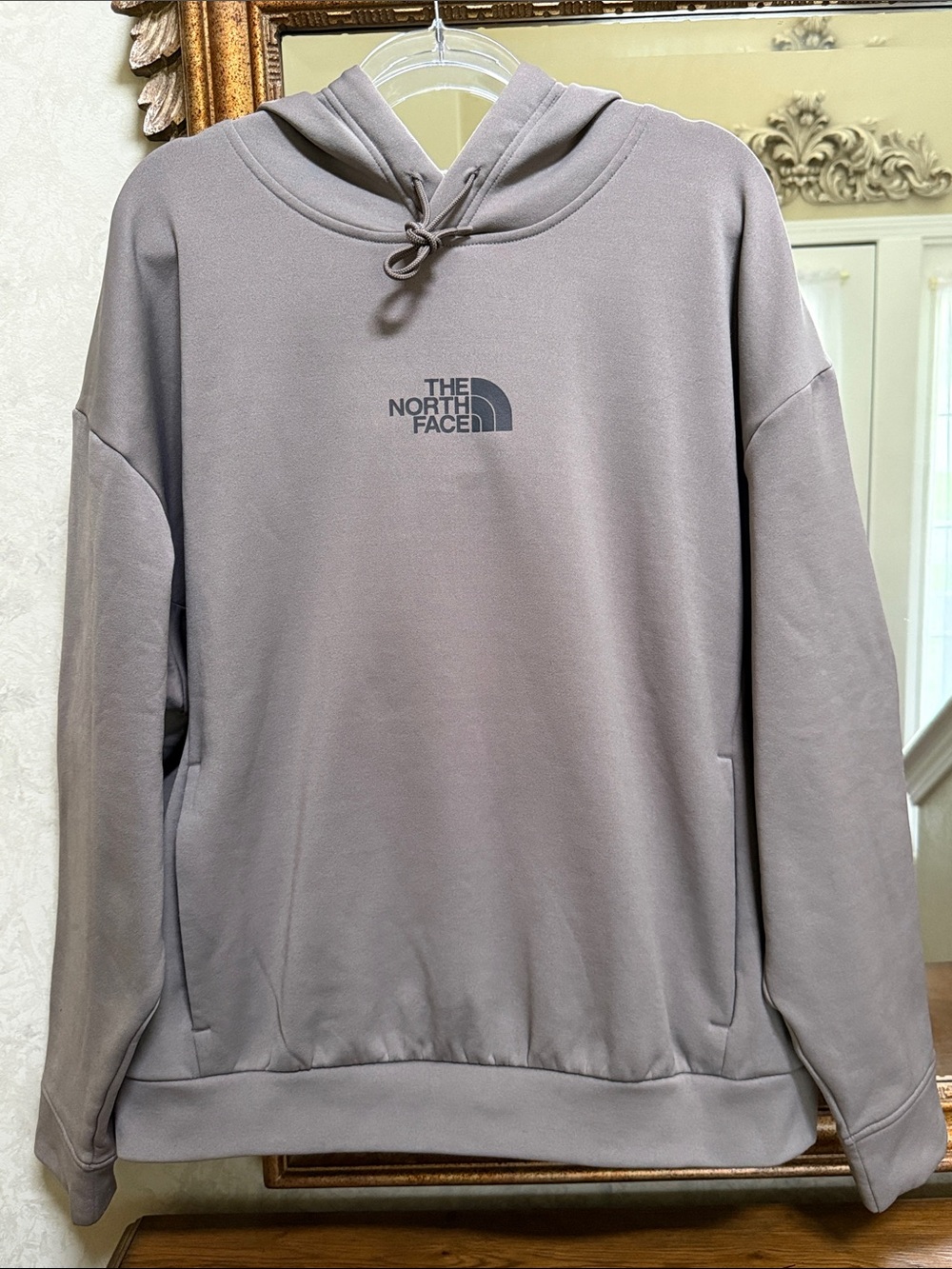 The North Face Men's Hoodie in Taupe Gray. Size XL.
